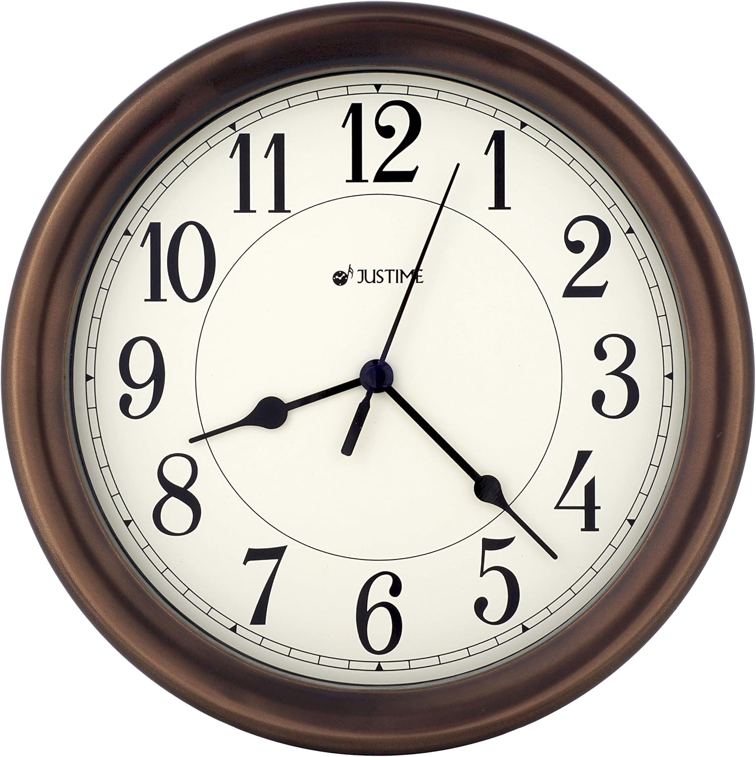 Reloj de pared decorativo de plástico beige de 8.5 pulgadas, fácil de leer, resistente al agua, especial para espacios pequeños, oficina, barcos, RV