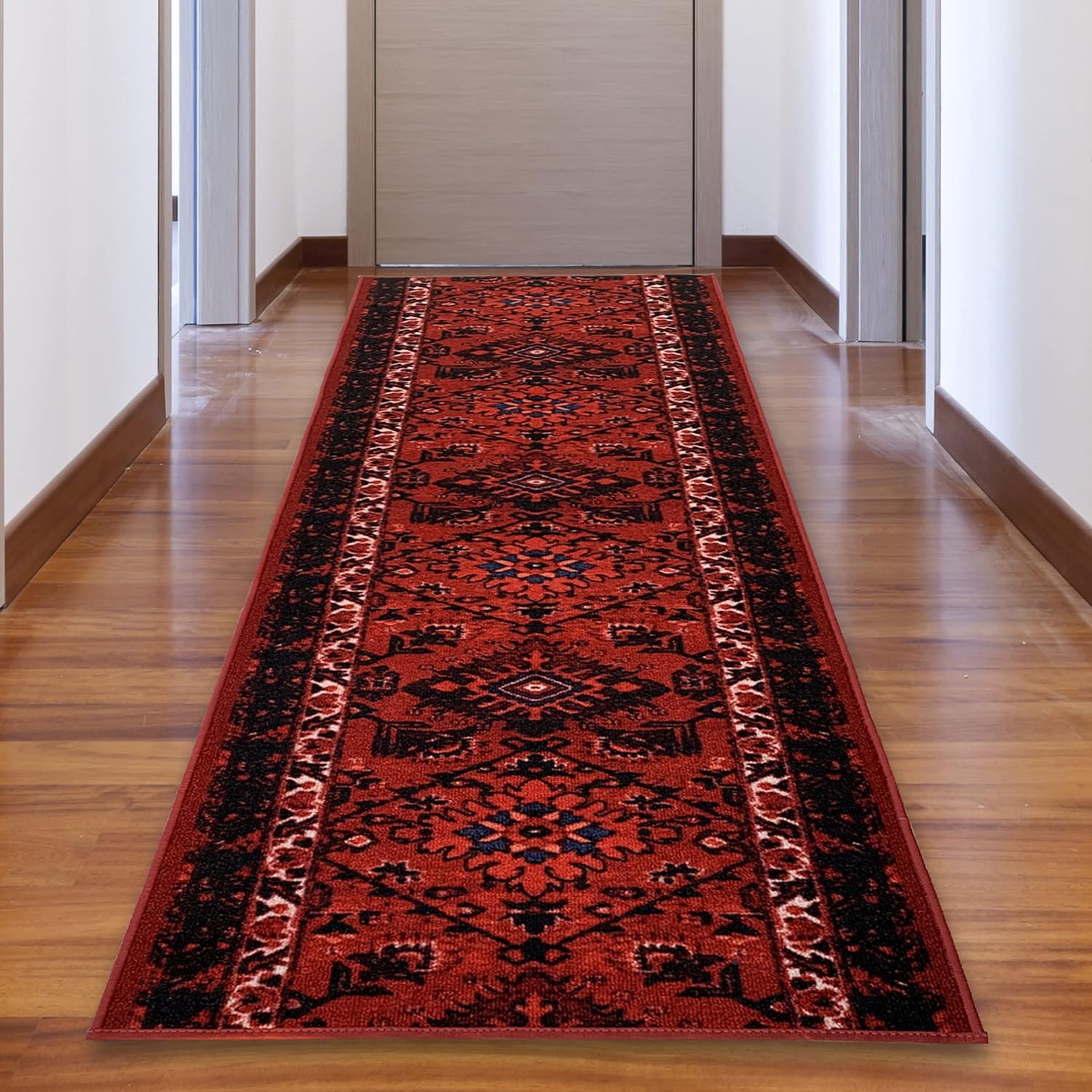 Alfombra de pasillo hecha a medida de pelo bajo con respaldo de goma para cocina, vestíbulo, pasillo, entrada, elige tu longitud, tamaño de 26