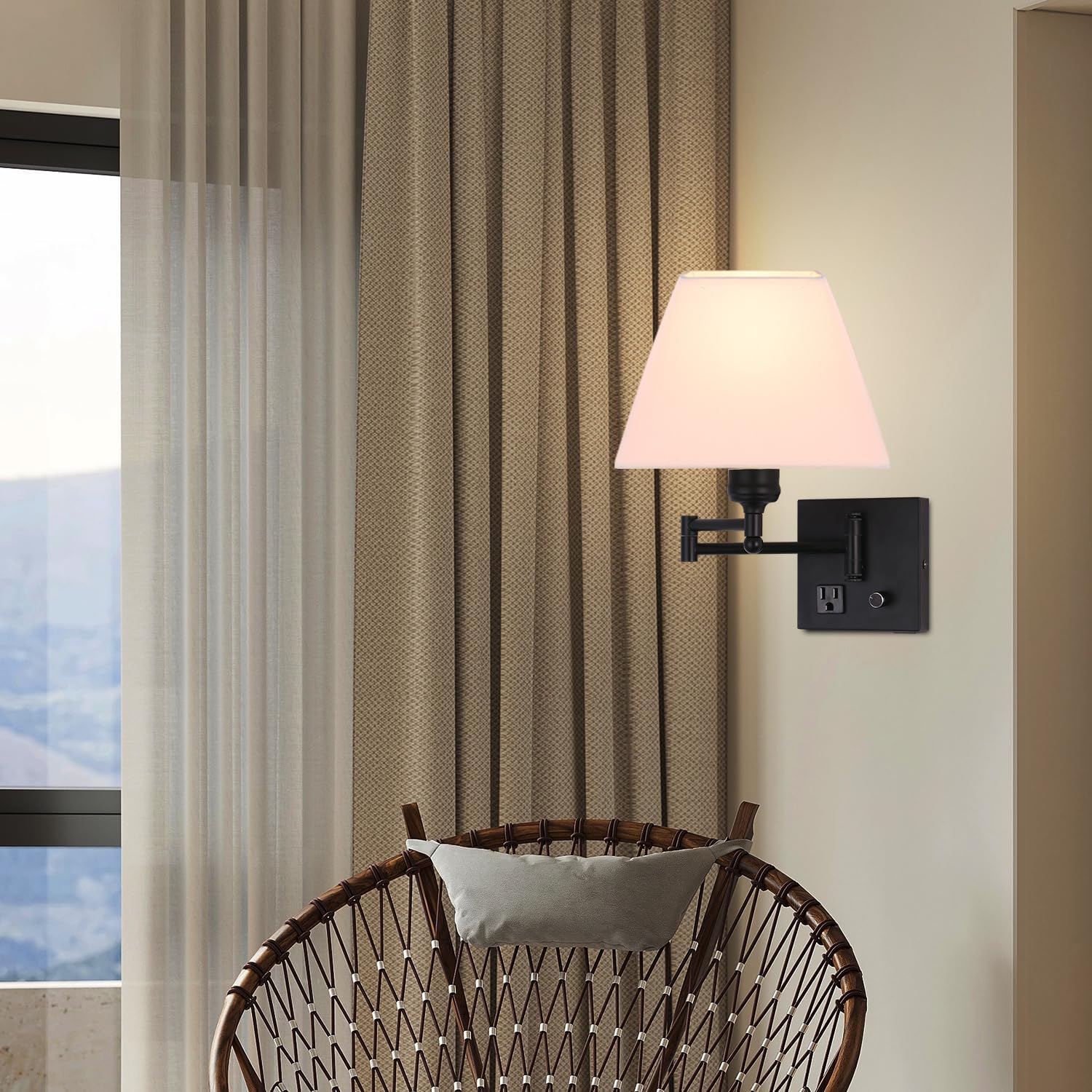 Juego de 2 pantallas de lámpara para lámparas de mesa y lámparas de pared. Pantallas de lámpara cuadradas cónicas de 4.5 pulgadas superior x 9