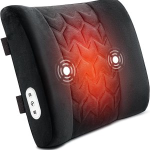 Almohada de apoyo lumbar para silla de oficina, almohada de apoyo de espalda calentada con vibración, masajeador de espalda para aliviar el dolor, Almohada de apoyo lumbar para silla de oficina, almohada de apoyo de espalda calentada con vibración, masajeador de espalda para aliviar el dolor,