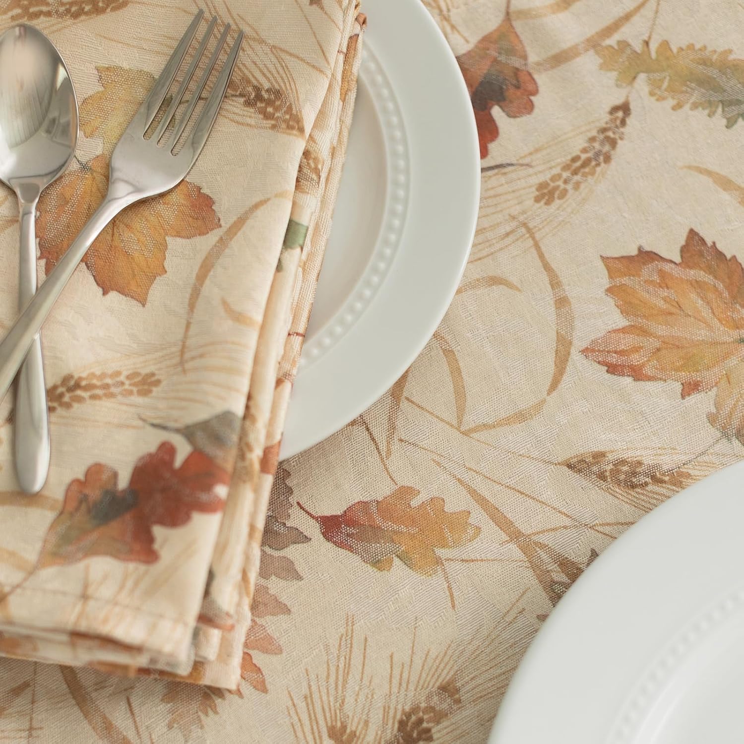 Benson Mills Servilletas de tela con estampado jacquard de otoño para otoño, cosecha y mantel de Acción de Gracias (servilletas de 18 x 18 pulgadas,