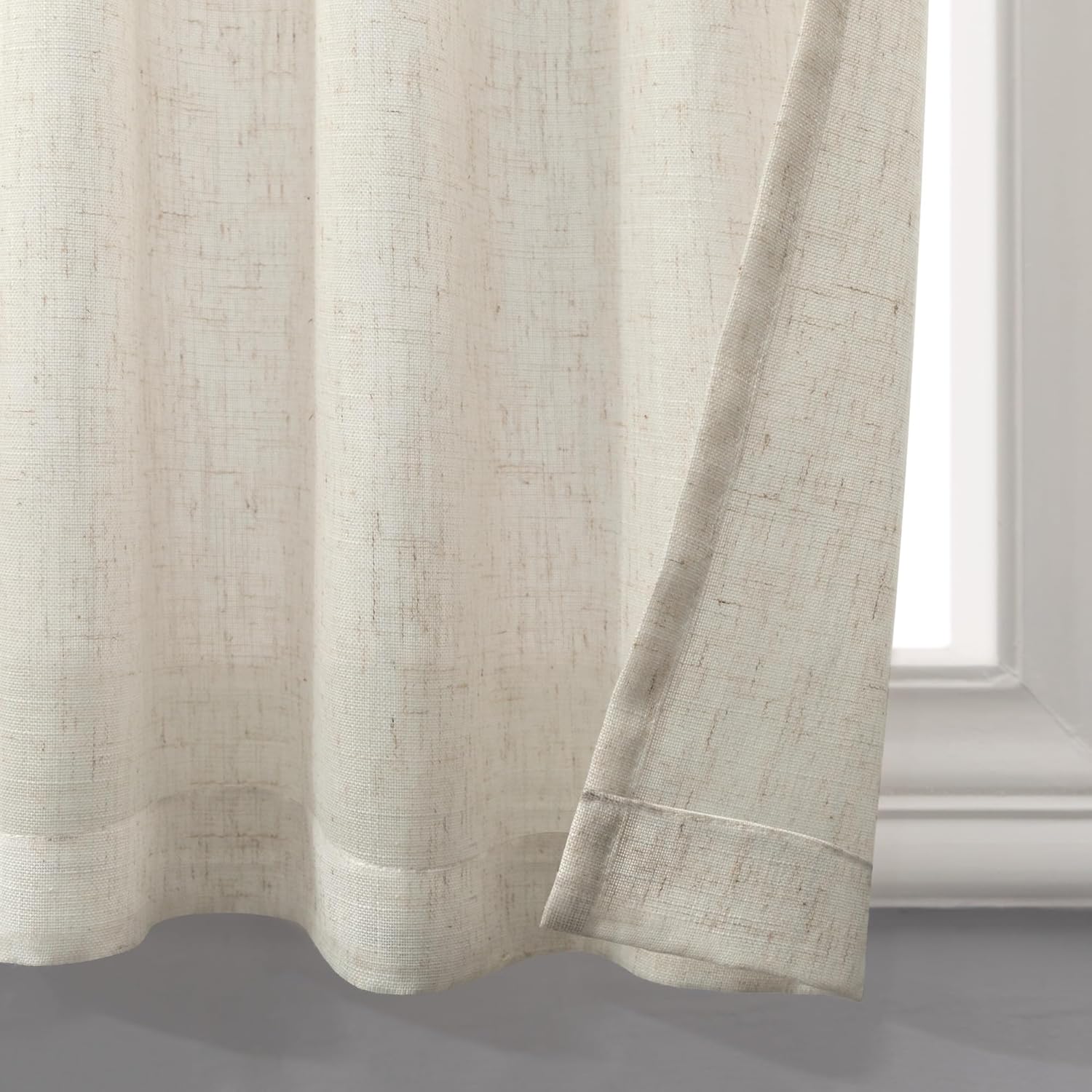 Cortinas de cocina de lino para ventana pequeña de 36 pulgadas de largo, 2 paneles con bolsillo con pestañas traseras, arpillera primitiva, granja,