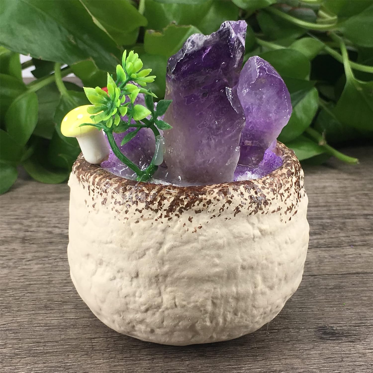 Amatista en maceta, mini plantas suculentas artificiales de cristal natural, variadas plantas suculentas en maceta, plantas de casa, decoración de
