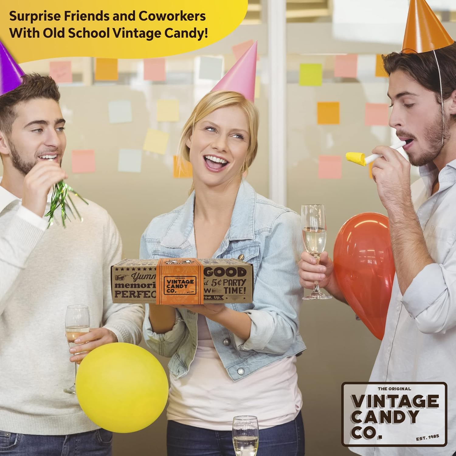 Vintage Candy Co. Paquete de cuidado de dulces de 34 cumpleaños de lujo 1990 caja de regalo de dulces retro surtidos para celebración especial,
