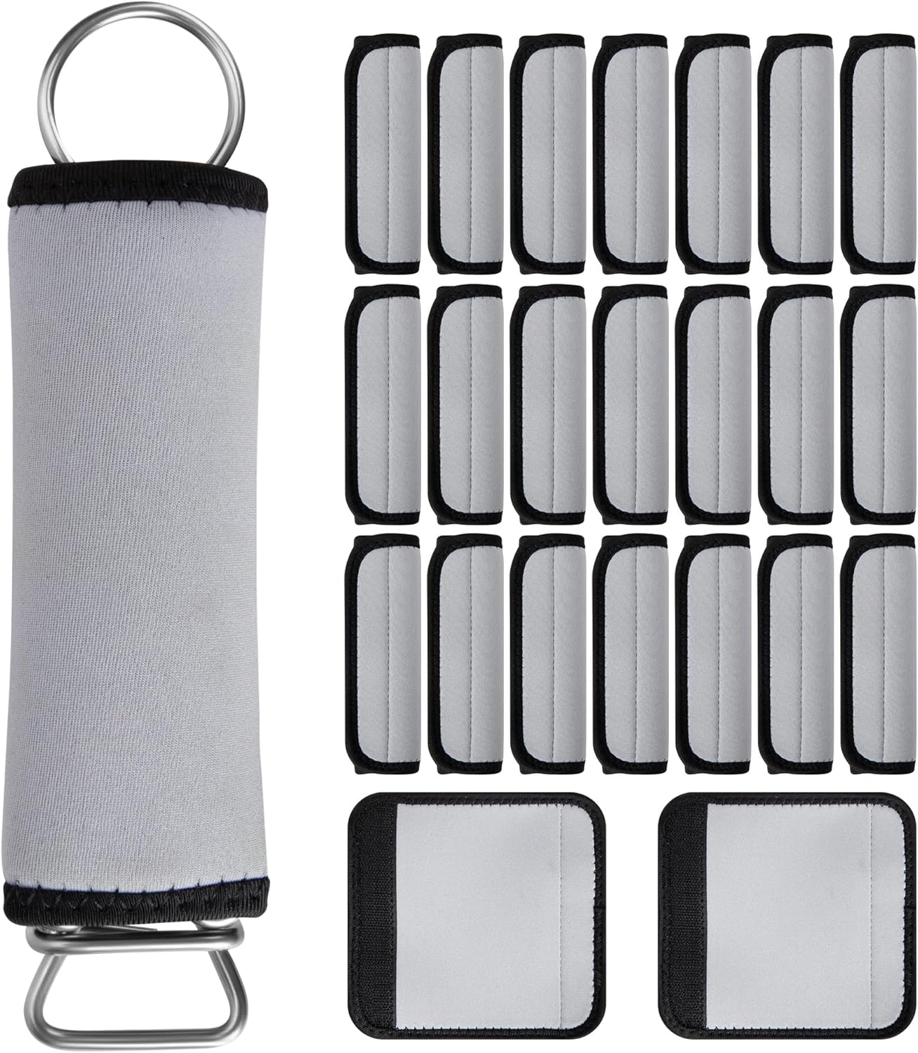 24 fundas de resorte para piscina, reutilizables, de fácil instalación, fundas protectoras de resorte para piscina de seguridad en invierno (gris)