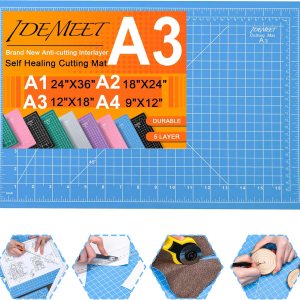 Tapete de corte autorreparable grueso de 18 x 12 pulgadas, tapete de costura de corte giratorio para manualidades, protector de mesa de hoja de 5 Tapete de corte autorreparable grueso de 18 x 12 pulgadas, tapete de costura de corte giratorio para manualidades, protector de mesa de hoja de 5