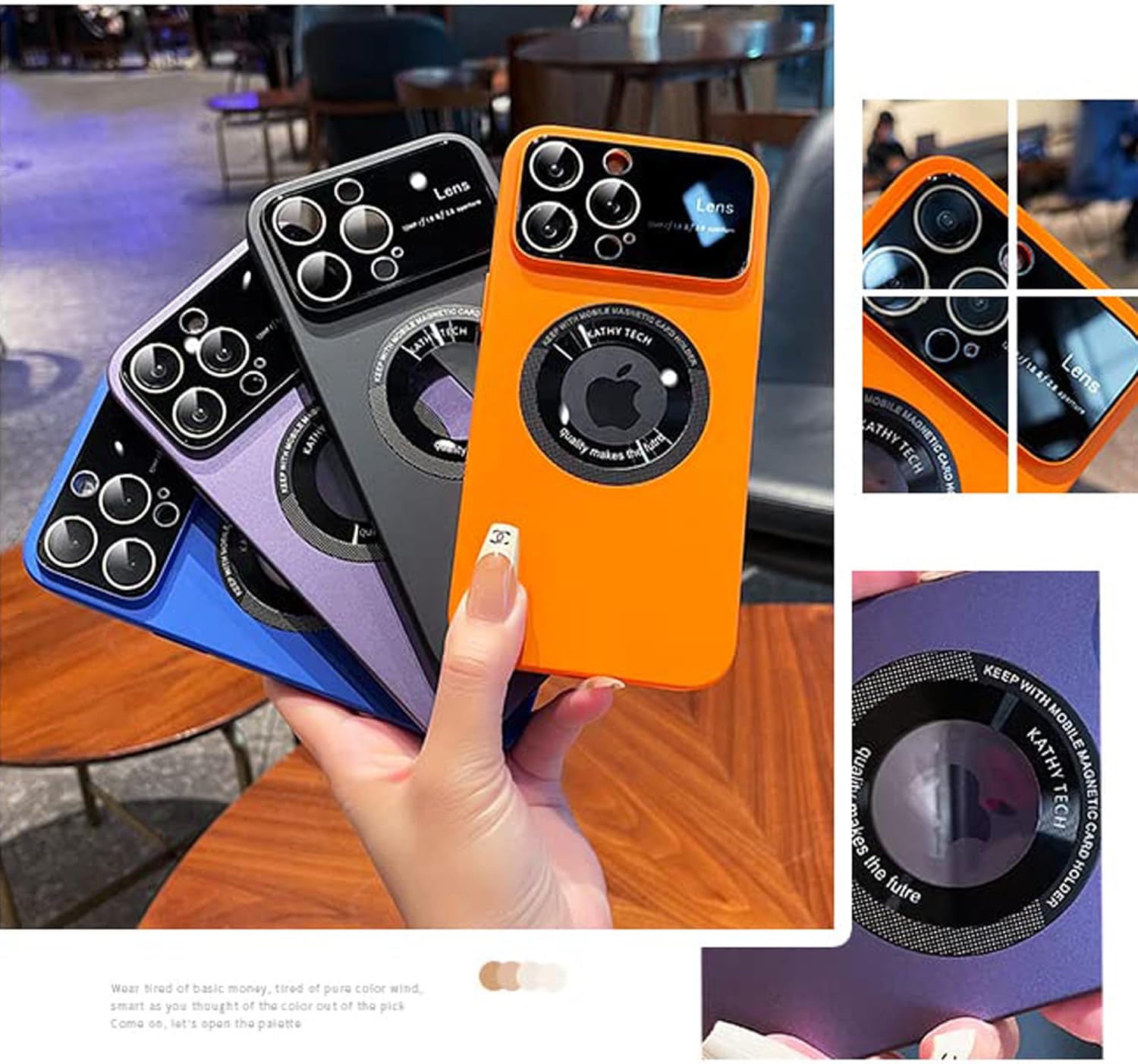 Funda para iPhone 11 de 6.1 pulgadas 2019, diseño de ventana grande, PC duro integrado de lujo protector de lente de cámara de protección completa