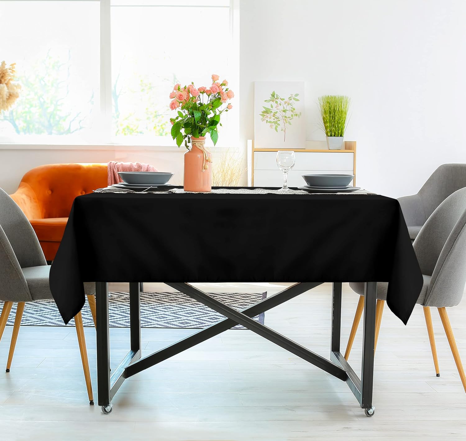 Utopia Kitchen – Paquete de 2 manteles cuadrados lavables a máquina, tela de poliéster, para comedor, fiestas de bufé, pícnic, eventos, bodas y