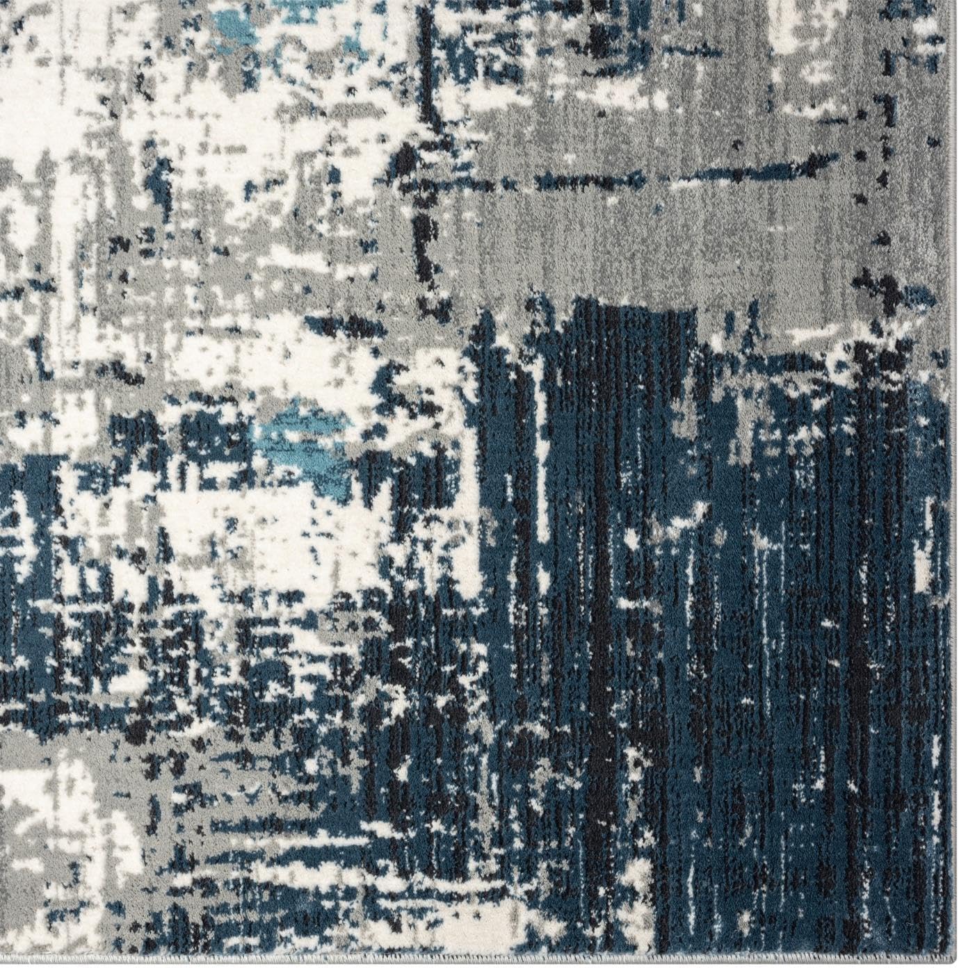 LUXE WEAVERS Alfombra abstracta azul envejecida de 4 x 5