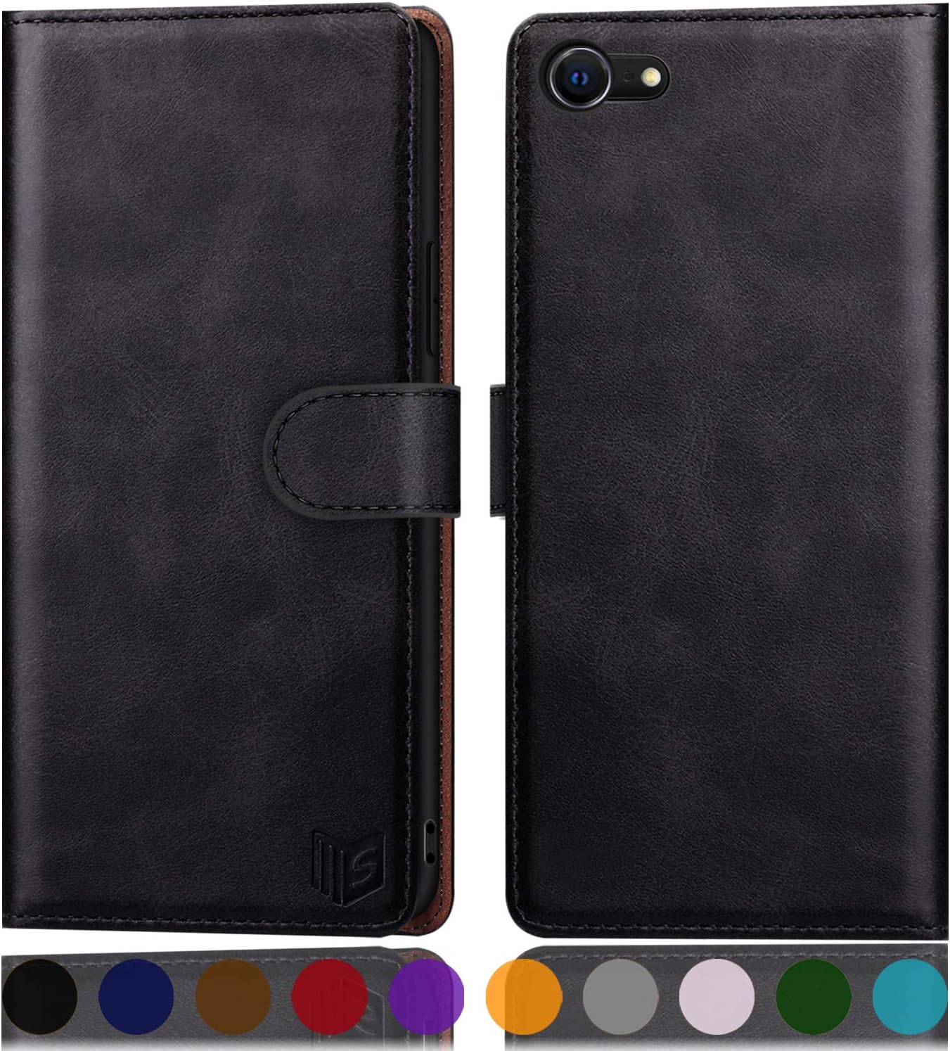 SUANPOT Funda tipo cartera de piel sintética con bloqueo RFID, para iPhone 78SE2SE 3rd 2022 de 4.7 pulgadas, con bloqueo RFID, tarjetero y