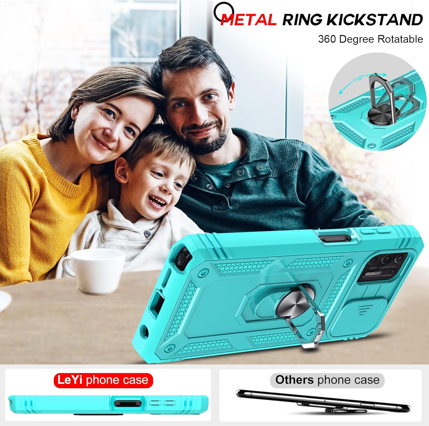 LeYi Funda para Moto G Stylus 2021 con funda deslizante para cámara + 2 unidades Protector de pantalla de vidrio templado, funda de grado militar