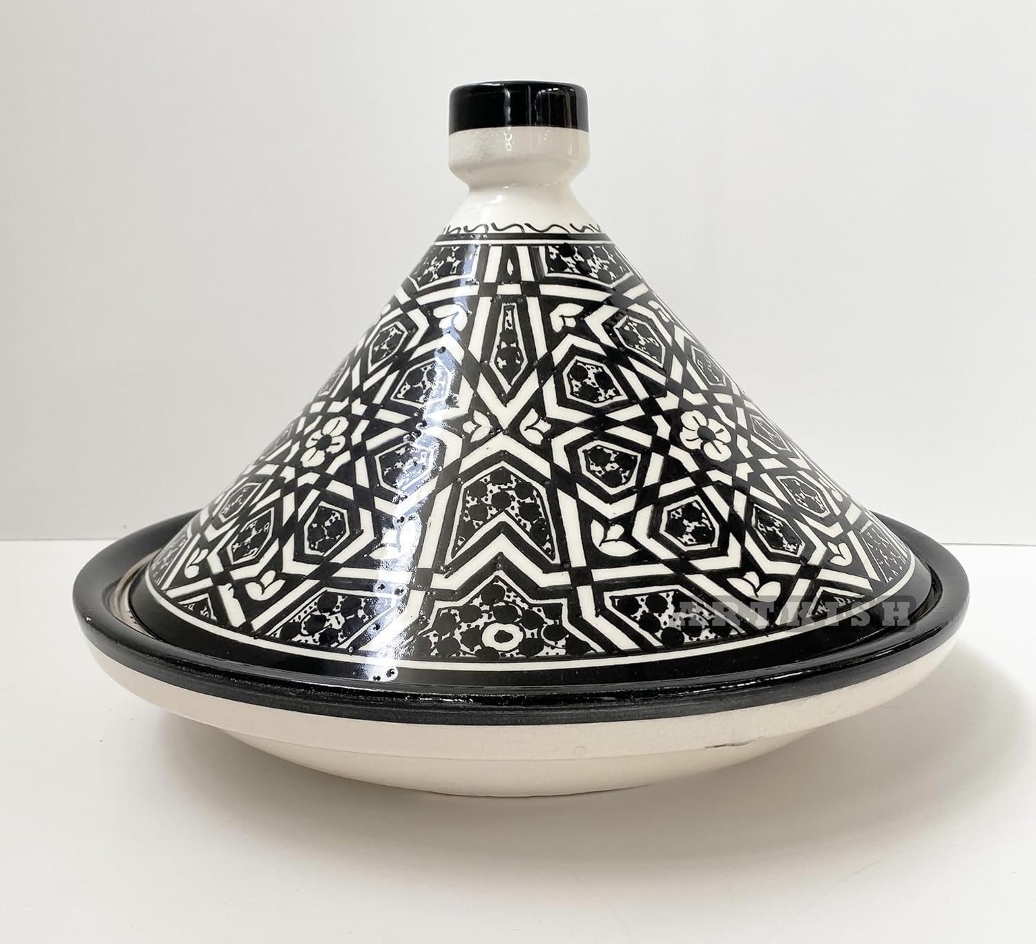 Handmade Moroccan Ceramic Tagine Cooking Pot – Artisan Hand Painted Clay Cookware – Large Tajin for Serving and Cooking  Pottery Dishware Perfect