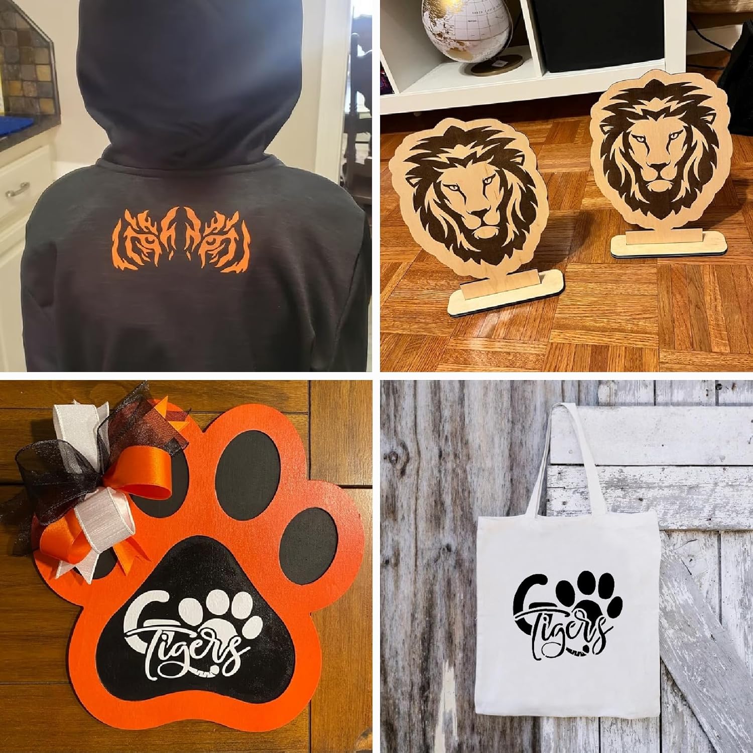 yhslmh Plantillas de tigre de león para pintar sobre madera, plantilla reutilizable de pintura en aerosol de animales para niños, manualidades,