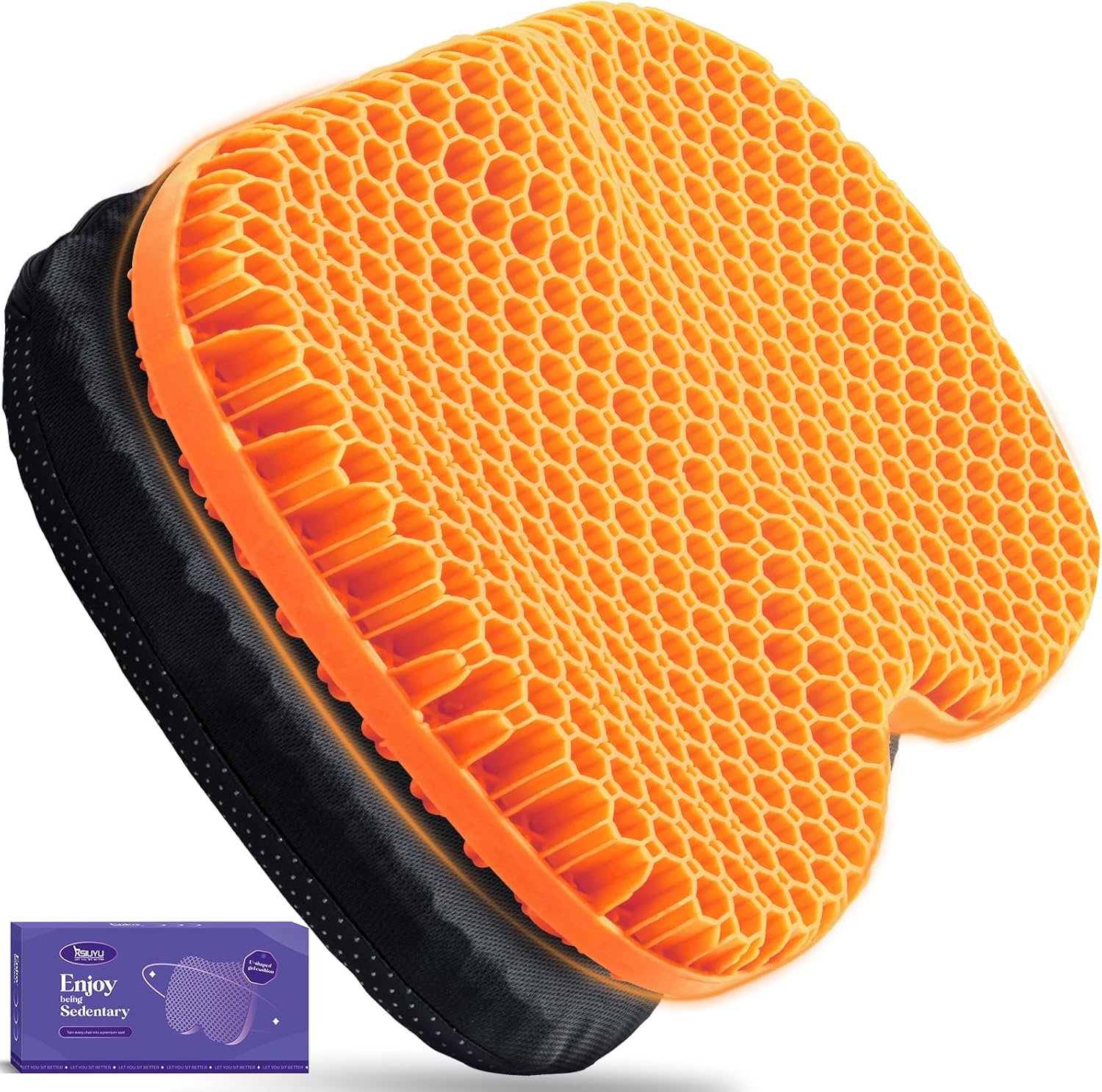 XSIUYU Cojín de gel, cojín de asiento para silla de escritorio, cojín de silla para dolor de espalda, cojín de coxis, cojín de silla de oficina,