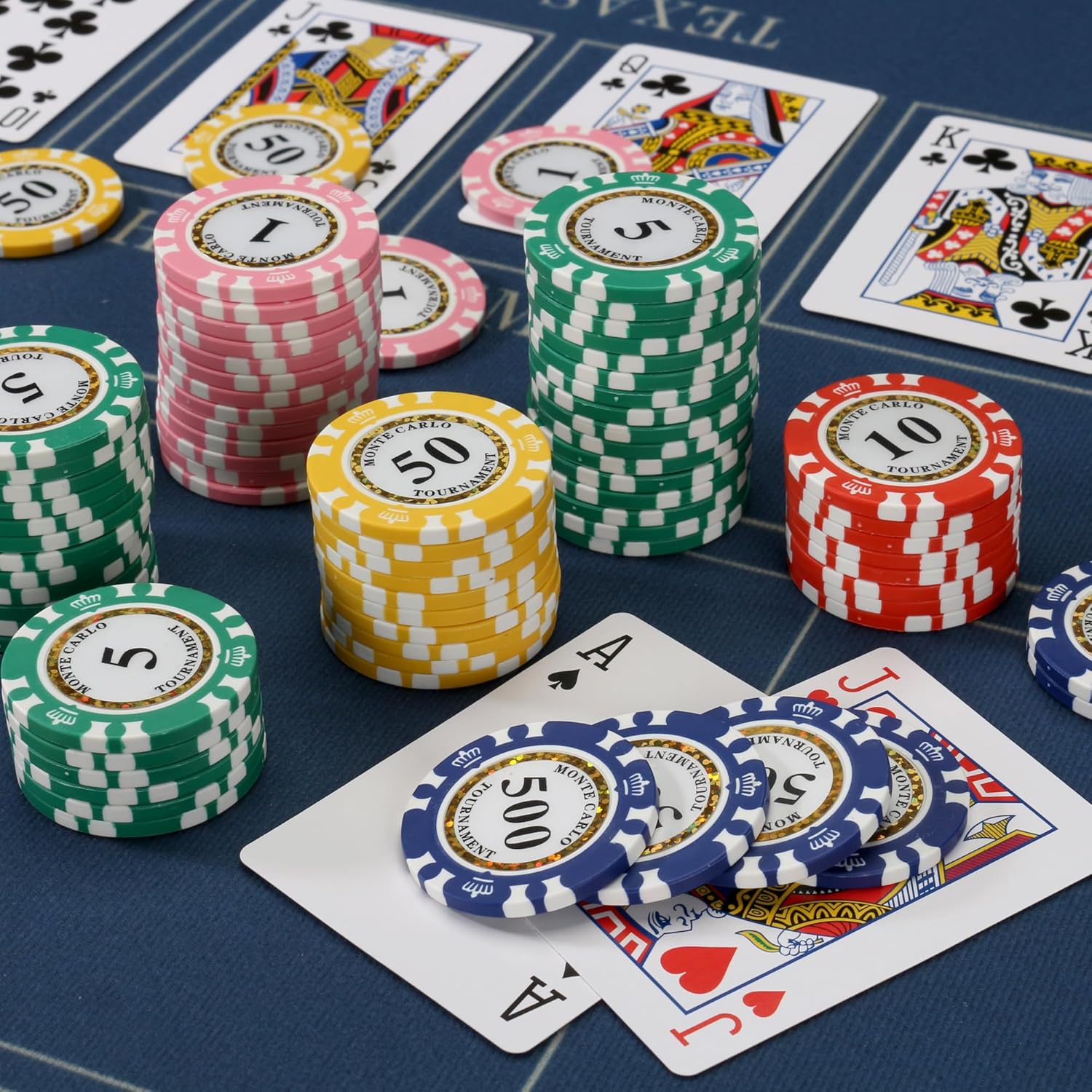LUOBAO Fichas de póquer numeradas prémium para juego de mesa de cartas, para Texas Hold’em, Blackjack, Club de cartas o juegos de póquer nocturno