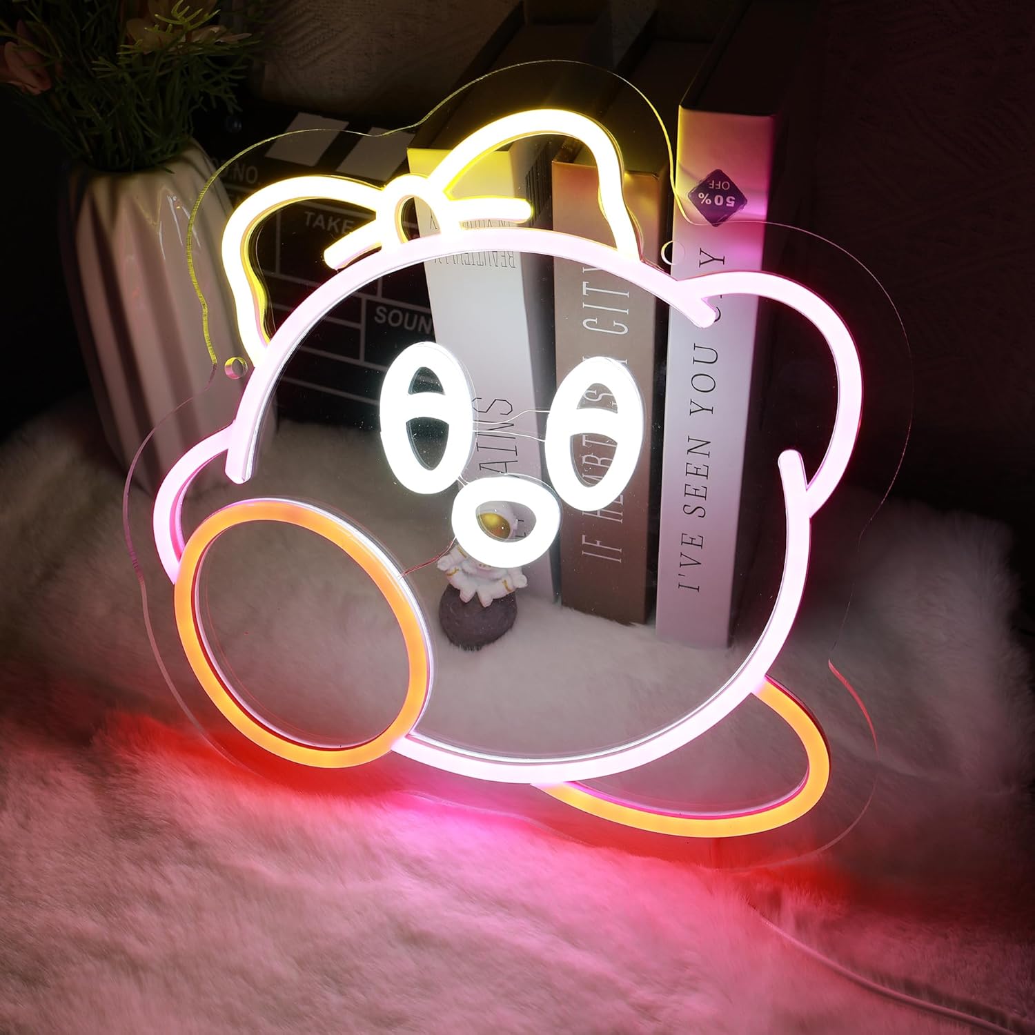 Letrero de neón regulable con luz LED de neón, bonito letrero de neón 3D, arte de pared 3D, letreros de neón para decoración de pared, sala de