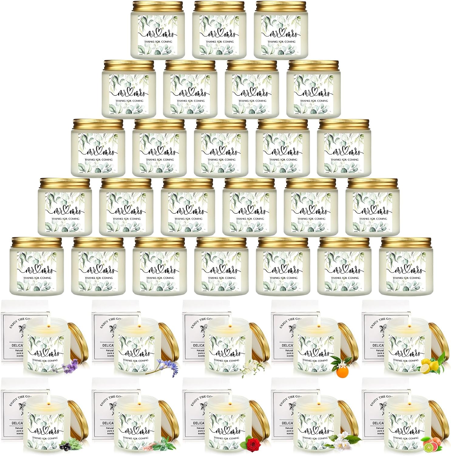 80 velas de boda para invitados, despedidas de soltera, regalos de agradecimiento, velas perfumadas de cera de soja para boda, propuesta de novia,