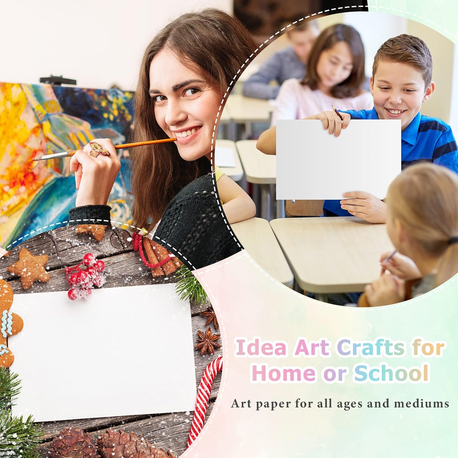 250 hojas de papel de acuarela a granel blanco para prensar en frío, papel de pintura para niños, niños, estudiantes, artistas, suministros de