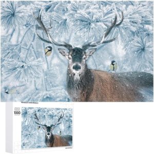 Rompecabezas para adultos de 1000 piezas, rompecabezas de ciervos del país de las maravillas de invierno, rompecabezas divertidos para la familia Rompecabezas para adultos de 1000 piezas, rompecabezas de ciervos del país de las maravillas de invierno, rompecabezas divertidos para la familia