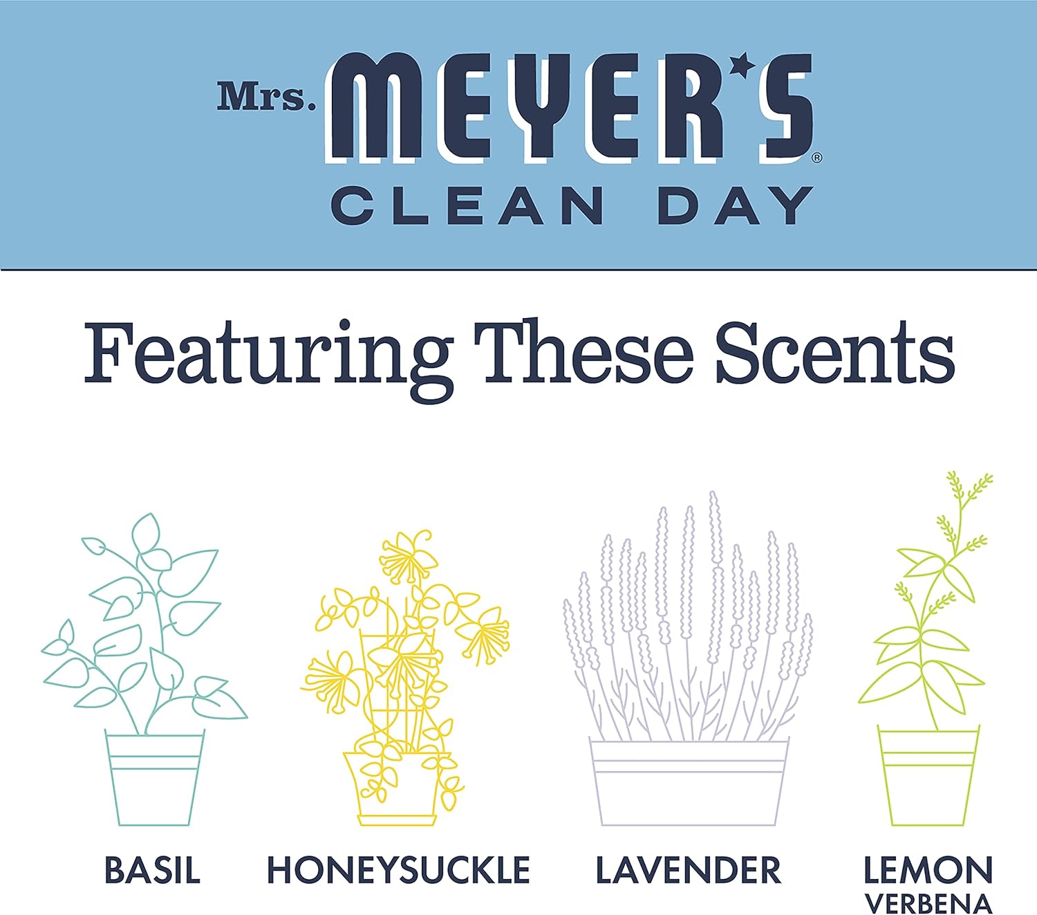Mrs. Meyer’s – Spray limpiador multiusos Bluebell, 16 onzas líquidas, paquete de 3