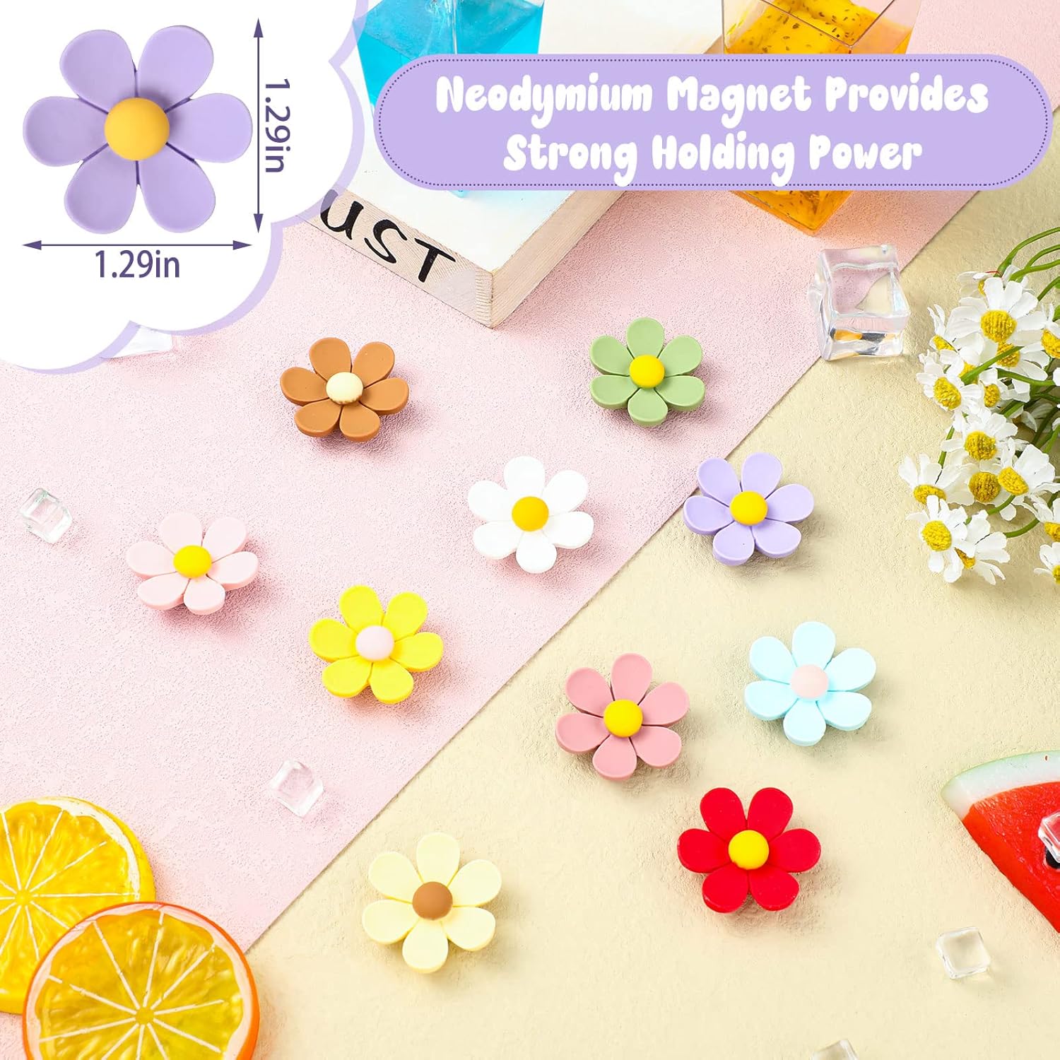 30 imanes magnéticos 3D para nevera con diseño de flores, para decoración de puertas de refrigerador, para decoración de cocina, accesorios de