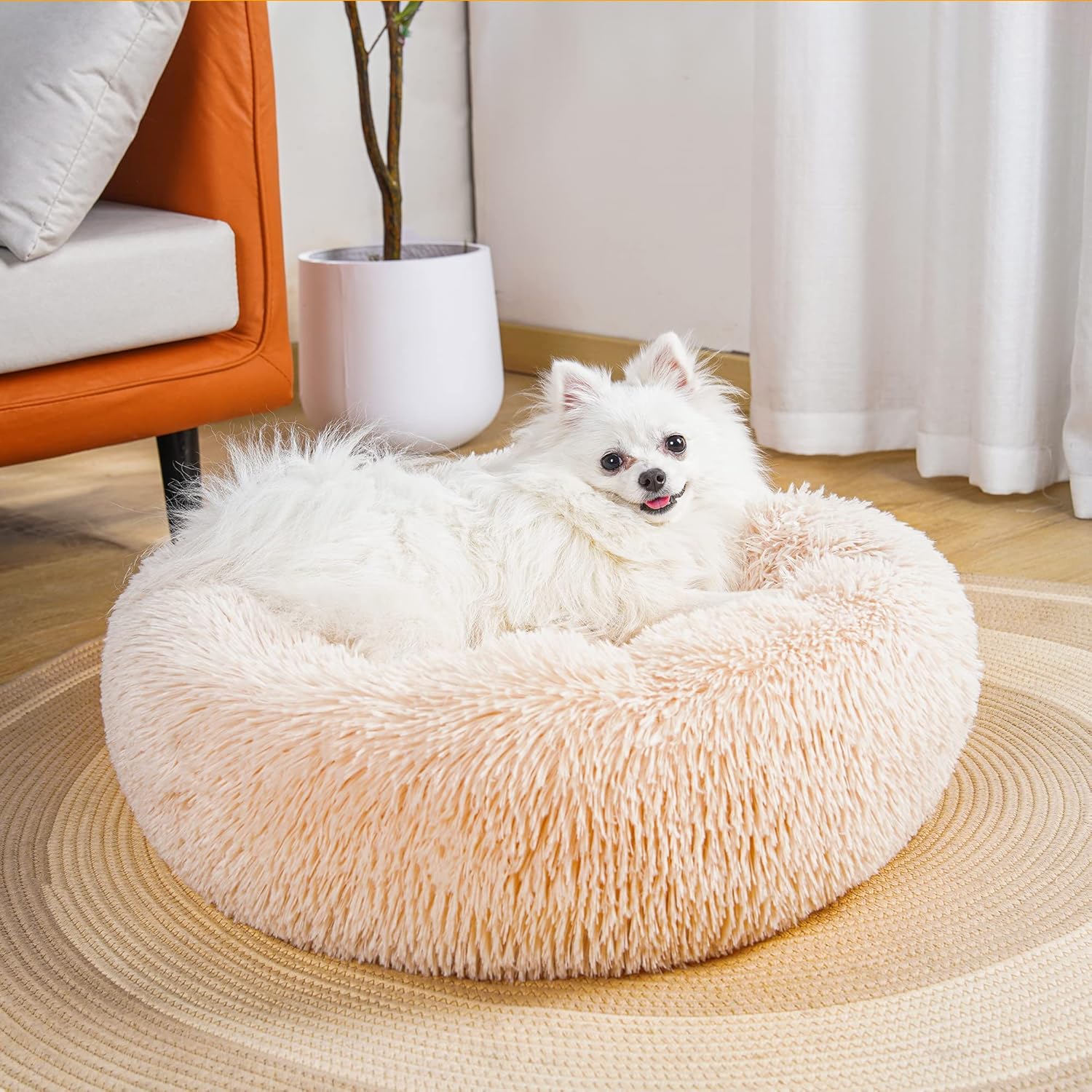 Cama extra pequeña lavable para perros, cama calmante para mascotas, para perros, gatos, dona, cómoda, redonda, linda, duradera, para mascotas