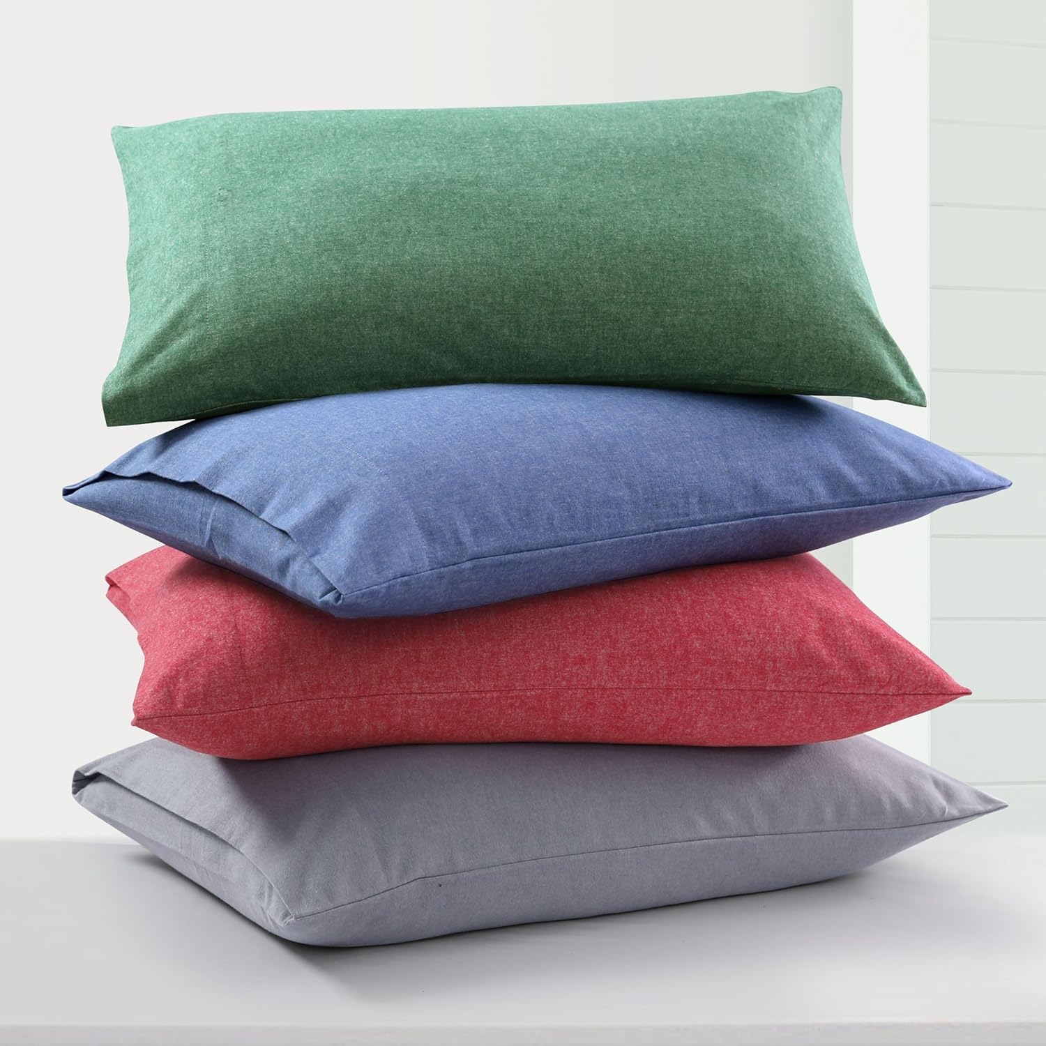 Tribeca Living – Juego de sábanas de 100% franela de algodón de hilo portugués teñido, ropa de cama suave, bolsillos extraprofundos, 4piezas,