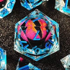 HAOMEJA D&D – Juego de dados de resina para DND, 7 piezas de resina de borde afilado, núcleo líquido, juego de rol con bolsa de dados de ojo de HAOMEJA D&D – Juego de dados de resina para DND, 7 piezas de resina de borde afilado, núcleo líquido, juego de rol con bolsa de dados de ojo de