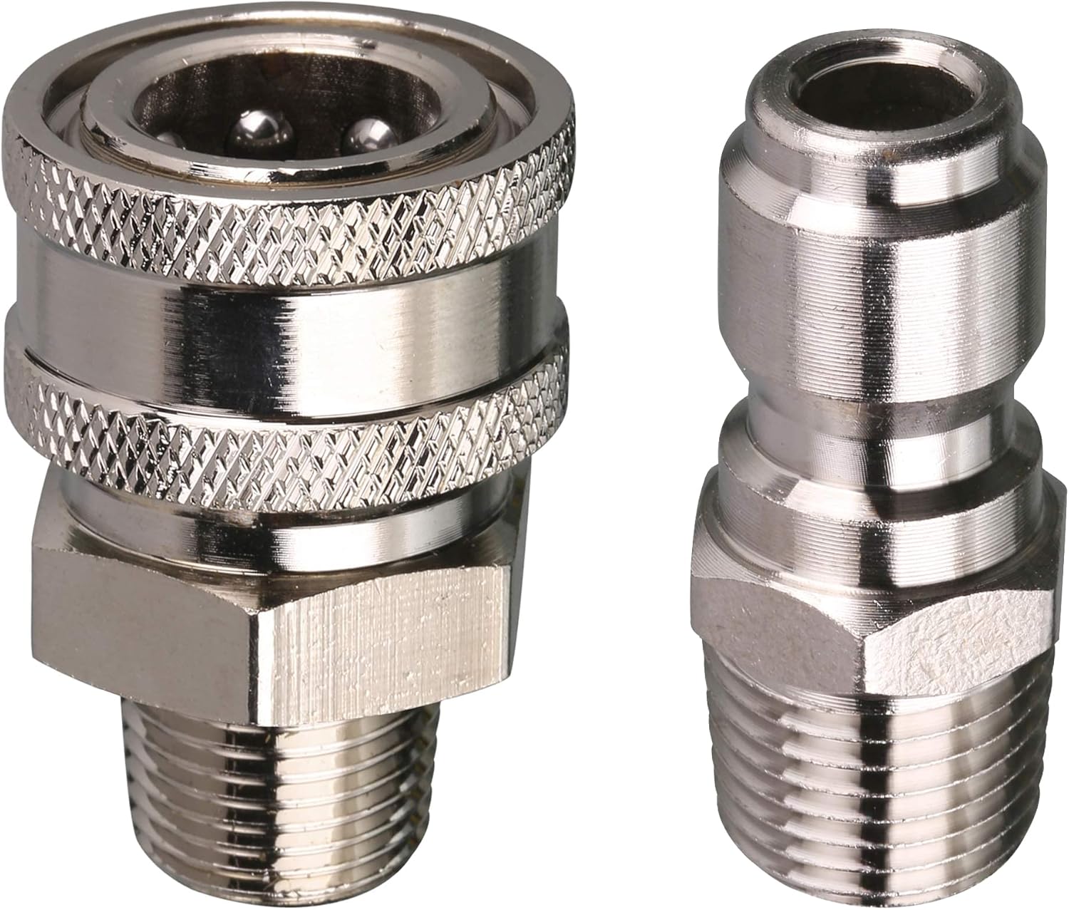 Tool Daily Juego de adaptadores para lavadora a presión, kit de conexión rápida, rosca macho de 38 pulgadas, 5000 PSI