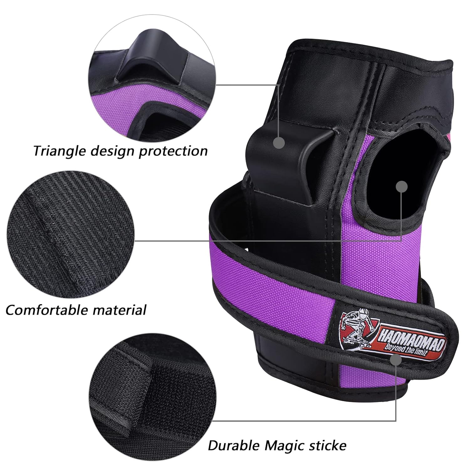 Haomaomao Rodilleras para adultos y niños, coderas, muñequeras, equipo de protección para patinaje, patinaje en línea, ciclismo, BMX, bicicleta,