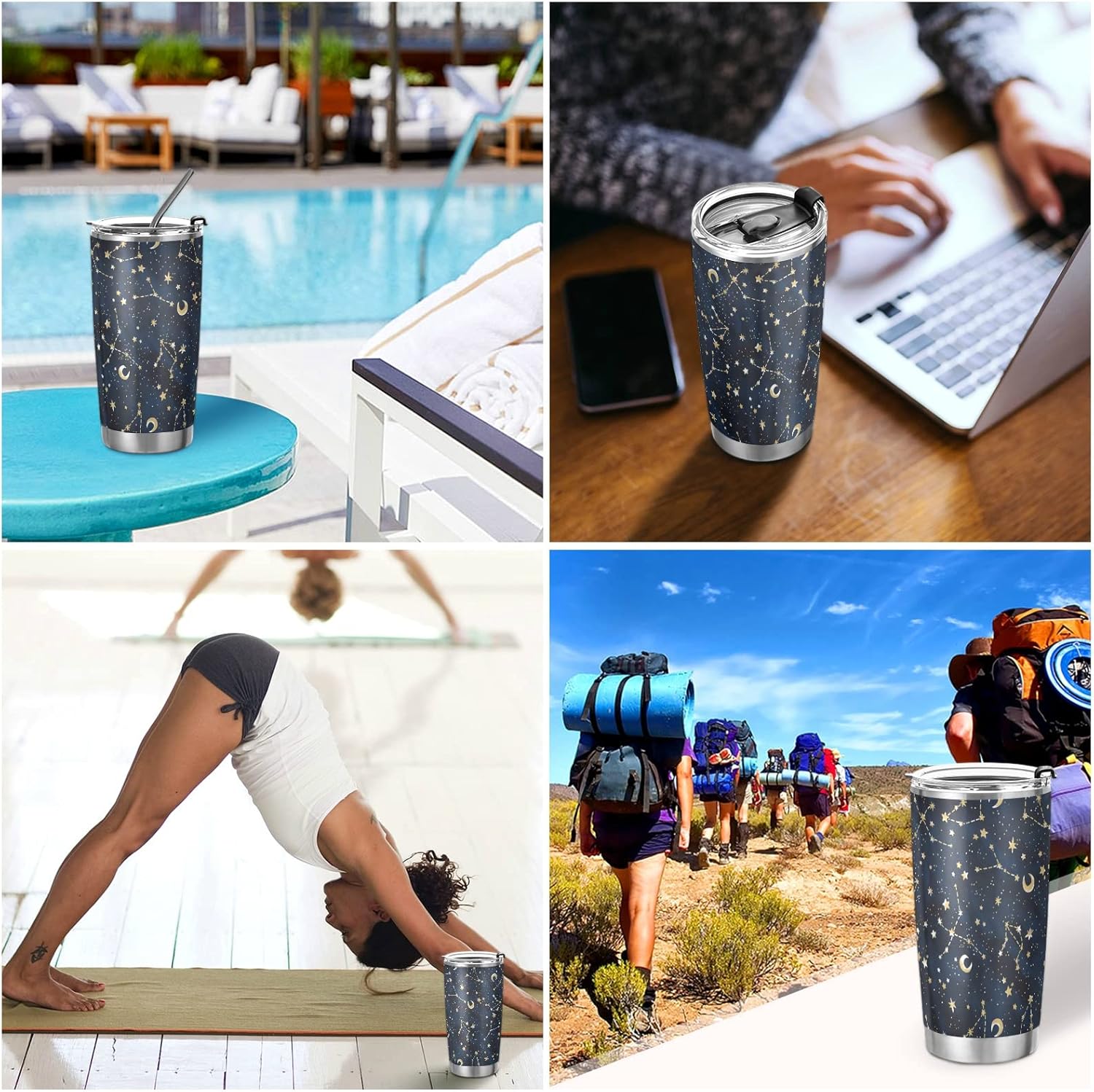 ALAZA Vintage Floral Poppy Flowers with Letters Tumbler with Lids and Straws,Reusable Stainless Steel Vacuum Insulated Tumbler Cup,Iced Coffee