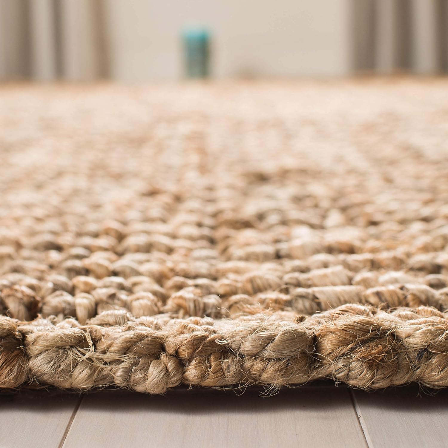 SAFAVIEH Colección Natural Fiber NF447A – Tapete de área cuadrado, yute texturizado grueso tejido a mano de 0.75 pulgadas de grosor, ideal para