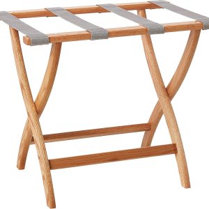 Wooden Mallet Portaequipajes con patas curvas, roble claro Wooden Mallet Portaequipajes con patas curvas, roble claro