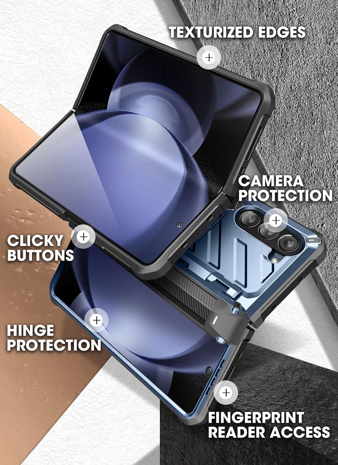 SUPCASE Unicorn Beetle Pro – Funda para Galaxy Z Fold 5 5G (2023), soporte para bolígrafo integrado Funda protectora resistente de cuerpo completo