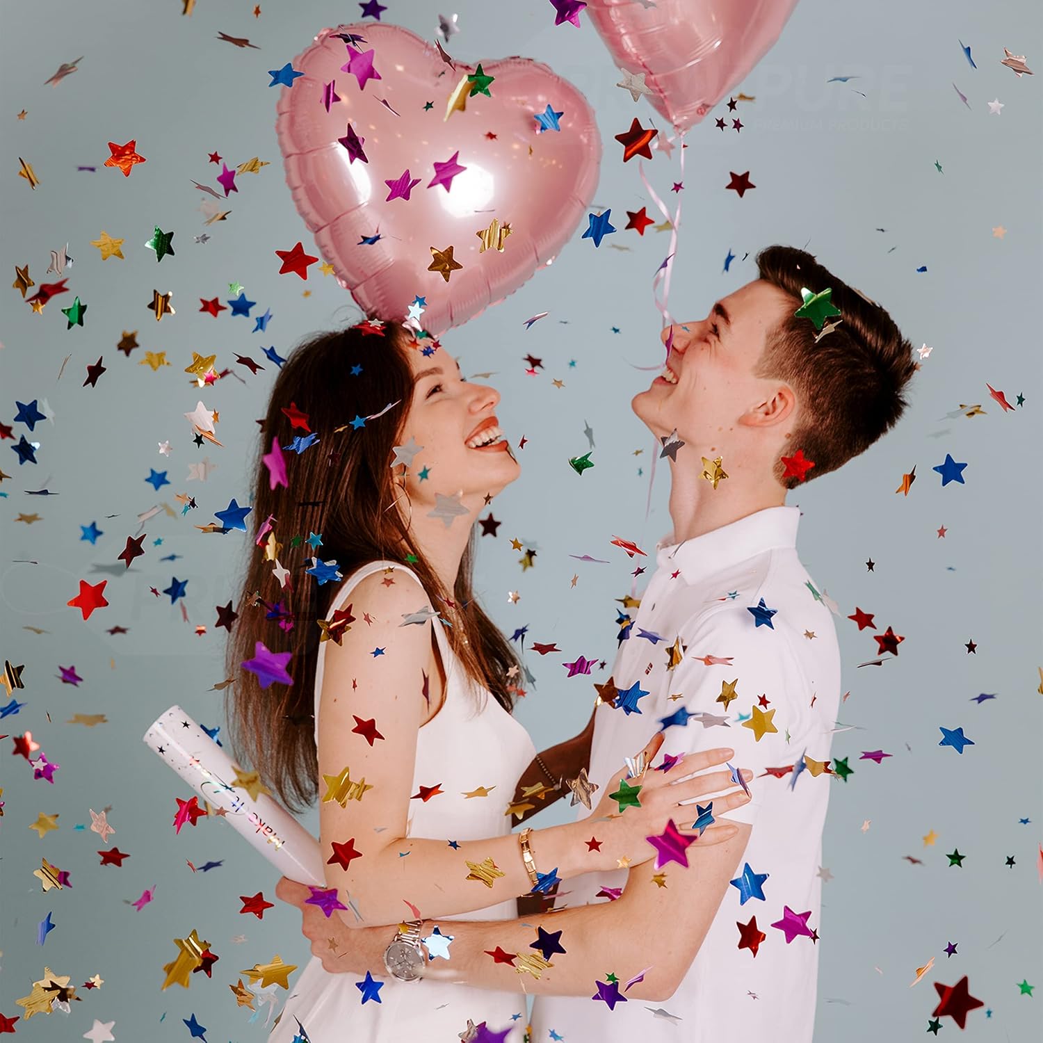 Paquete de 6 unidades de confeti multicolor  Cañón de confeti para fiestas de eventos, celebración de cumpleaños, lanzador de estrellas  Paquete de