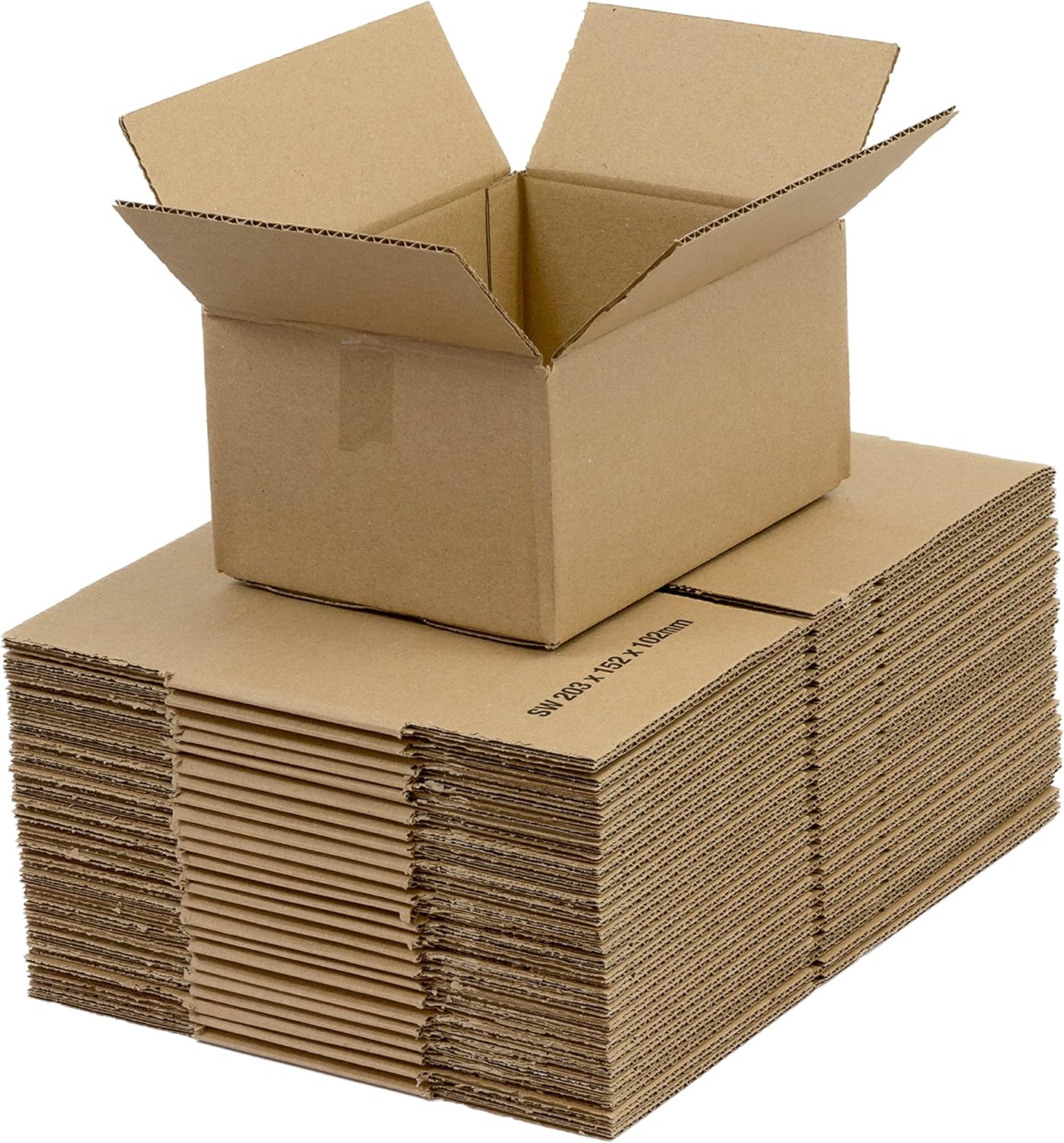 Cajas de envío de cartón de una sola pared 203x152x102mm (8x6x4″) Paquete de 25 cajas