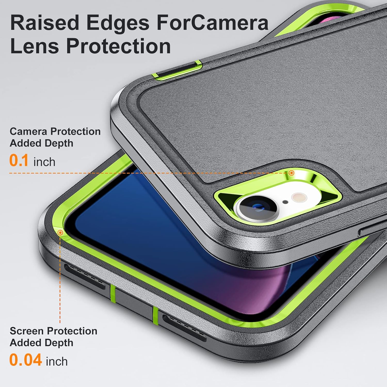 AWZHYDT Funda para iPhone XR, iPhone XR con soporte integrado, a prueba de golpes, polvo y caídas, protección de grado militar para Apple iPhone XR