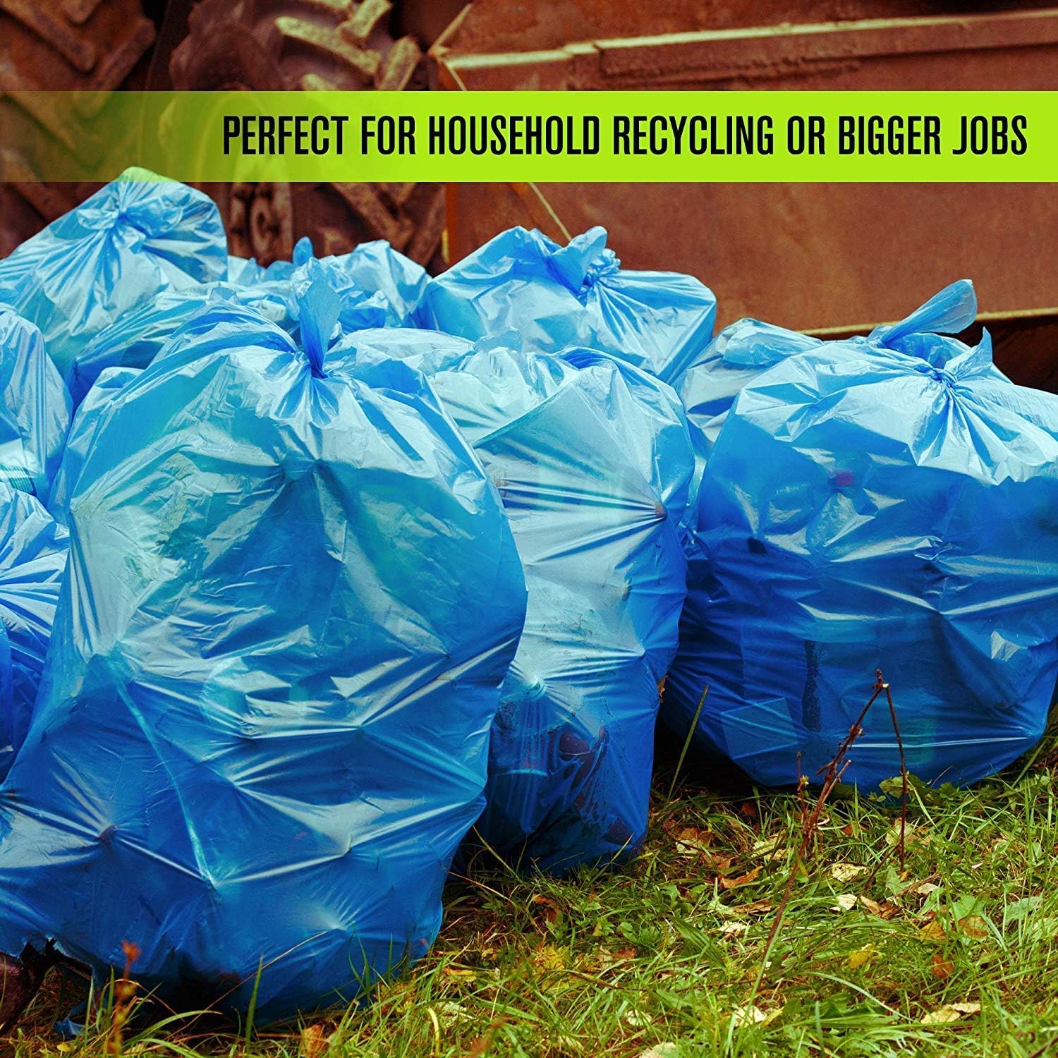 Aluf Plastics H-RBL39 Bolsas de basura azules de 33 galones  Paquete de 100 bolsas de basura o reciclaje de 33 x 39 pulgadas  Bolsas de basura