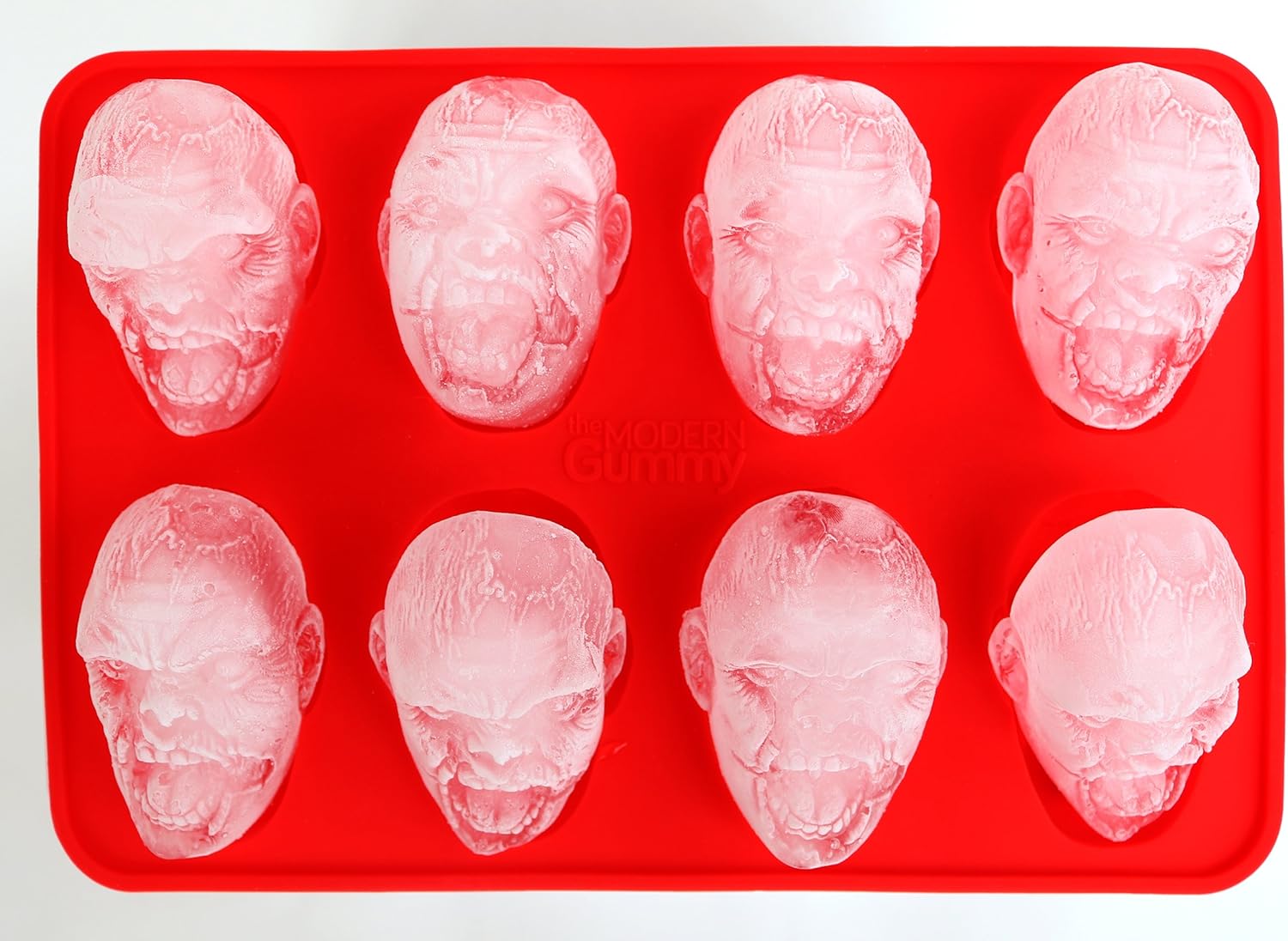 SILICONE, bandeja para hacer dulces con cabeza de zombie, 8 cavidades realistas por bandeja, para gelatina, chocolates, adornos para cupcakes,