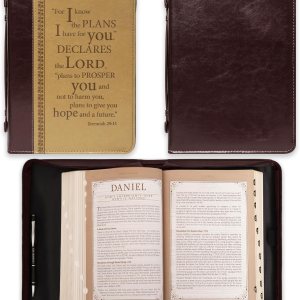 Christian Art Gifts Men’s Classic Bible Cover I Know The Plans Jeremiah 2911, BrownTan Faux Leather, XL Leather Bound Christian Art Gifts Men’s Classic Bible Cover I Know The Plans Jeremiah 2911, BrownTan Faux Leather, XL Leather Bound