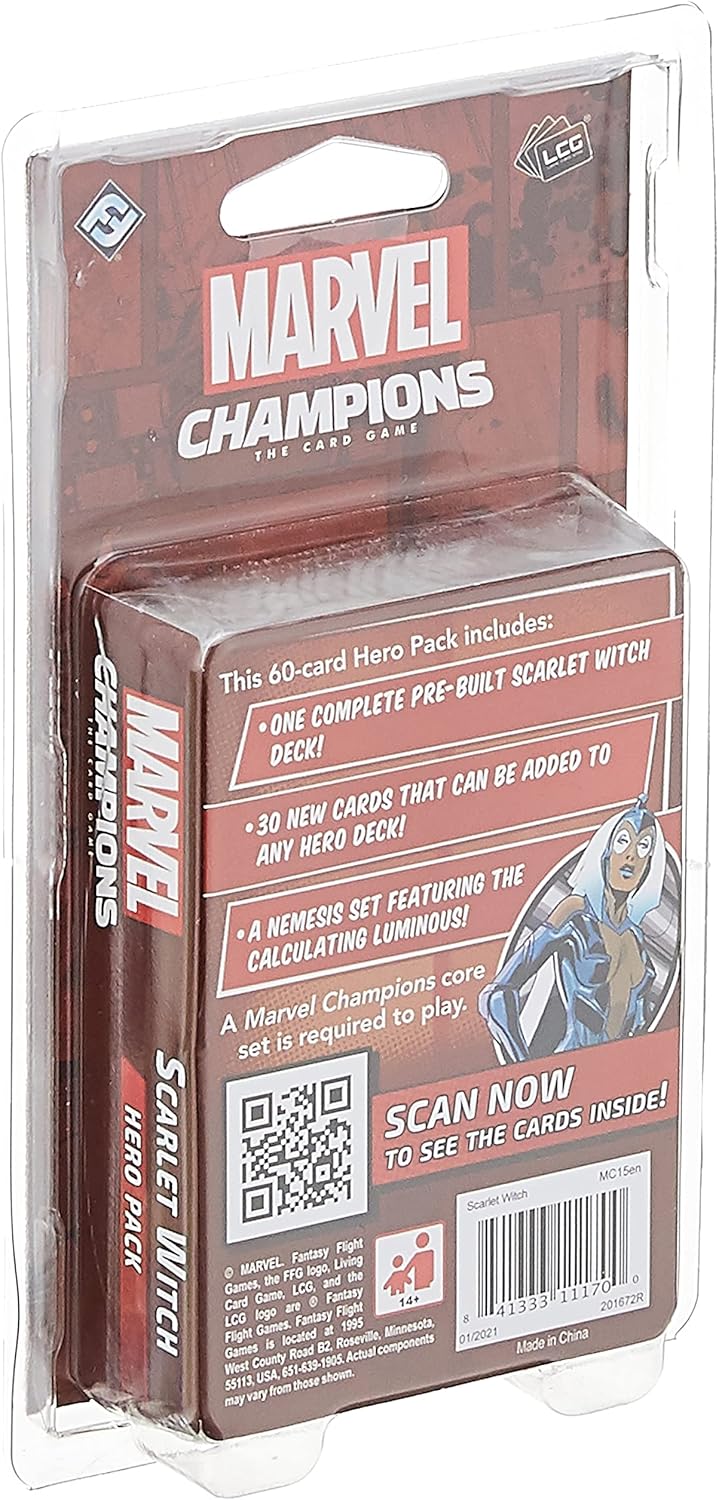 Marvel Champions The Card Game Scarlet Witch HERO PACK  Juego de estrategia de superhéroes, juego cooperativo para niños y adultos, a partir de 14