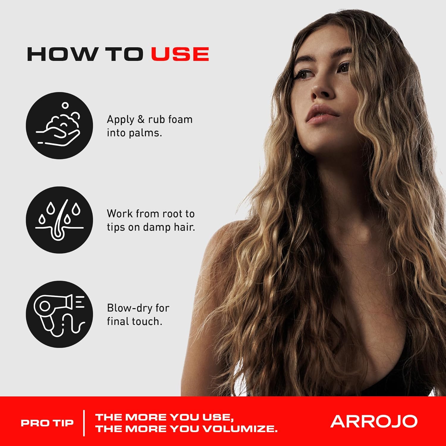Mousse for Hair Volume – Mousse de espuma para el cabello sin sulfatos y parabenos – Mousse voluminizador para cabello fino con vitamina B5,
