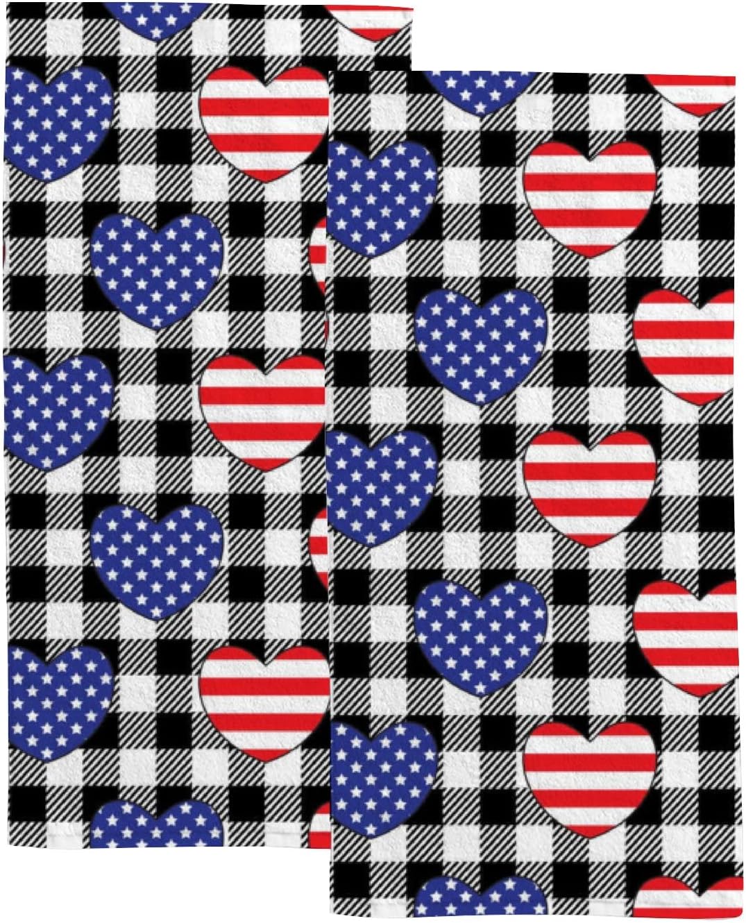Toallas de cocina de mano para baño, paquete de 2 toallas absorbentes patrióticas para el Día de la Independencia del 4 de julio