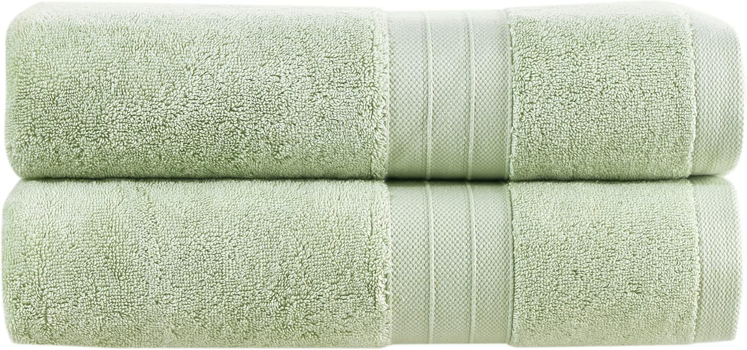 Toallas de baño de lujo extra grandes y esponjosas, juego de 2 toallas de hotel de lujo para baño, hechas de algodón turco suave de calidad