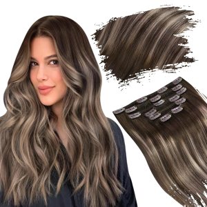 Ugeat – Extensiones de cabello humano real, con clip, 710 unidades, 4.23 onzas Ugeat – Extensiones de cabello humano real, con clip, 710 unidades, 4.23 onzas