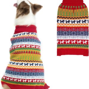 Mihachi Suéter para perro – Abrigo de invierno Ropa con rayas coloridas para clima frío Mihachi Suéter para perro – Abrigo de invierno Ropa con rayas coloridas para clima frío