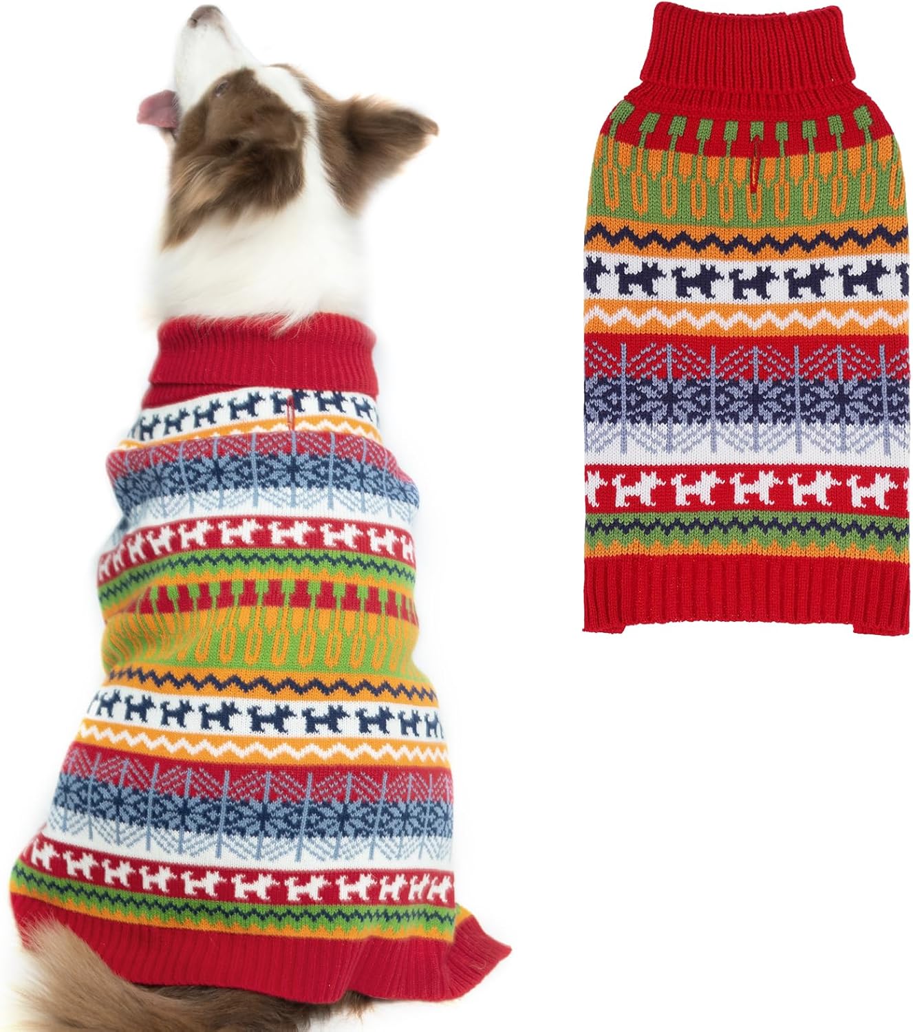 Mihachi Suéter para perro – Abrigo de invierno Ropa con rayas coloridas para clima frío