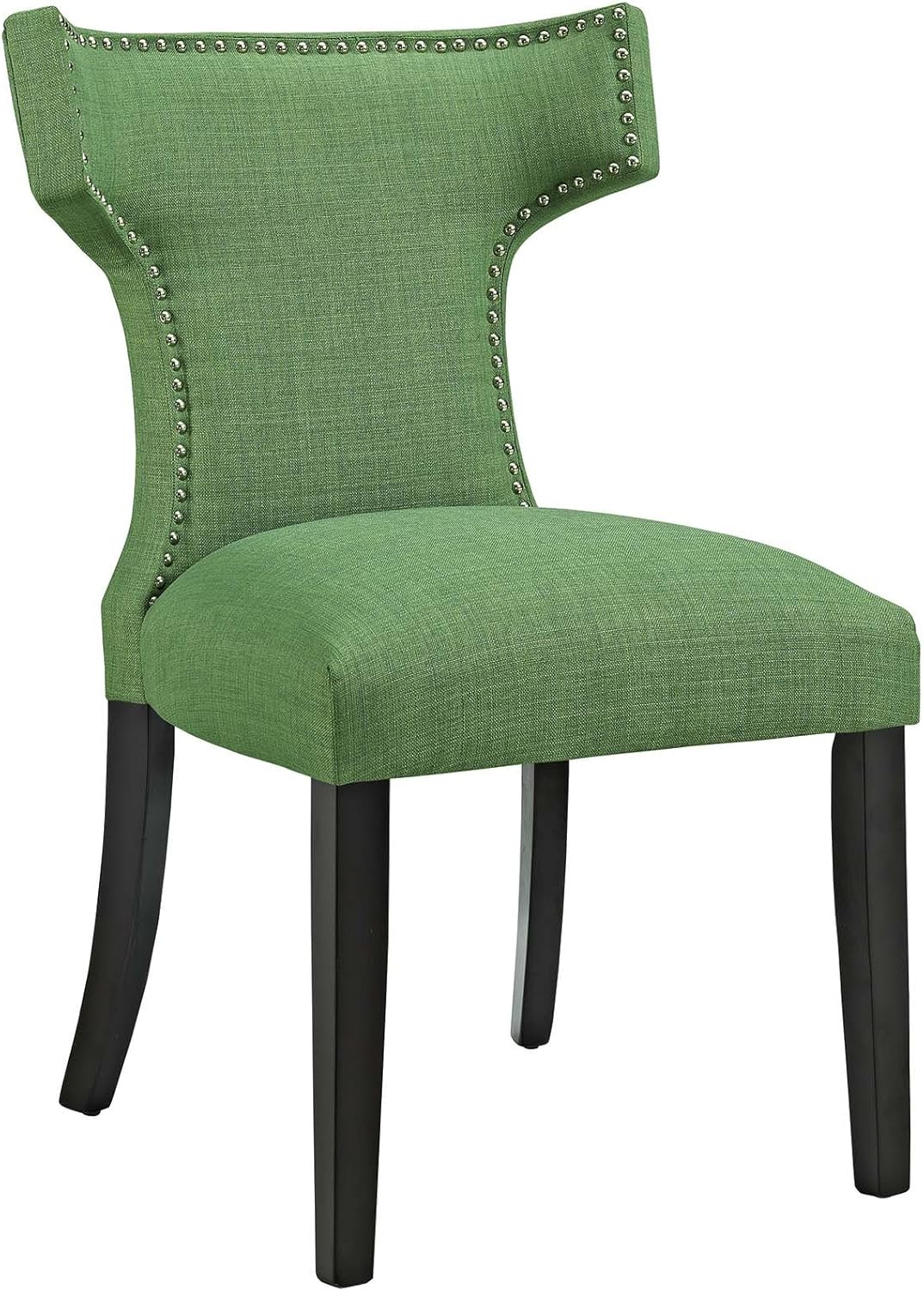 Modway Curve Mid-Century – Moderna tela tapizada con ribete de cabeza de clavo en verde Kelly, una silla