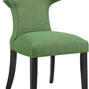 Modway Curve Mid-Century – Moderna tela tapizada con ribete de cabeza de clavo en verde Kelly, una silla Modway Curve Mid-Century – Moderna tela tapizada con ribete de cabeza de clavo en verde Kelly, una silla