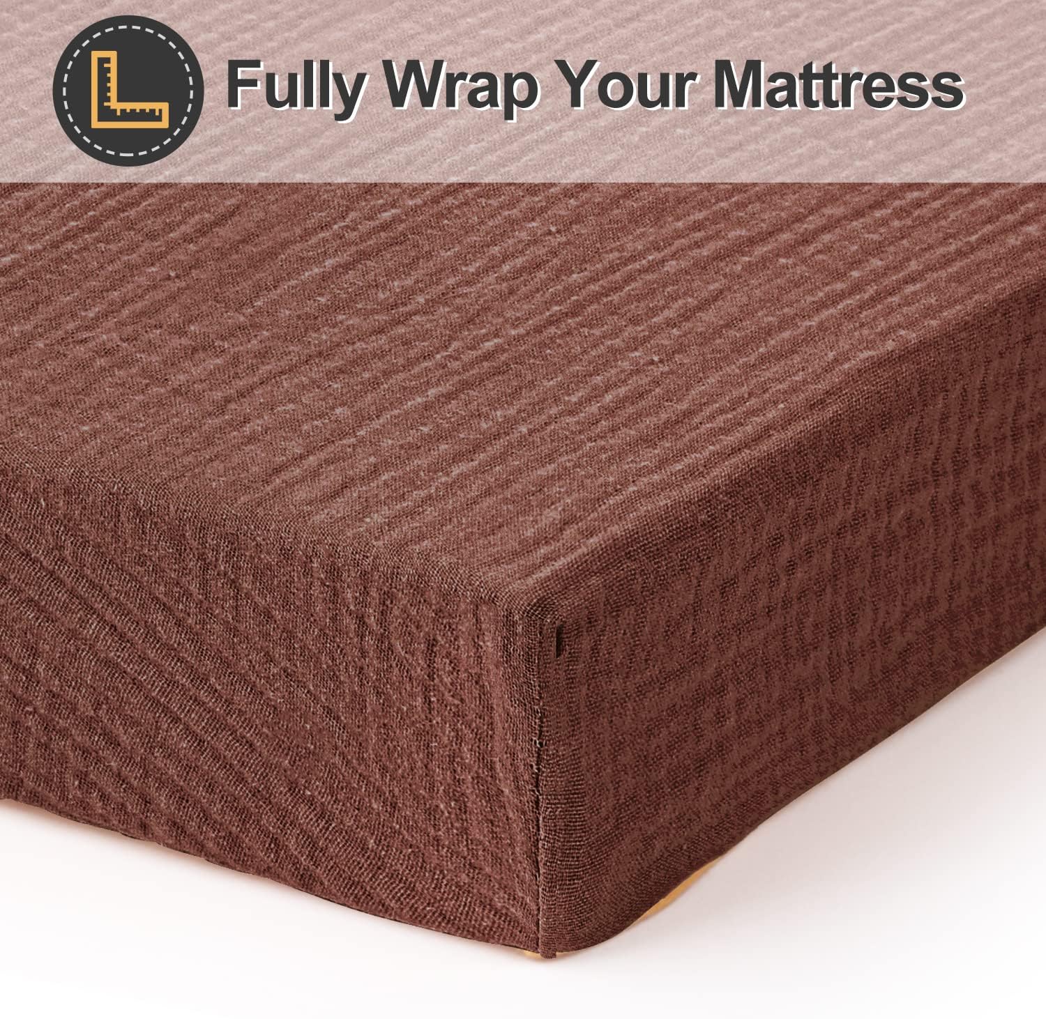 Super Juniors Muslin Baby Fitted Crib Sheet,Extra Cozy Soft Breathable Crib Mattress Sheets for Boys and Girls,28×52(Coffee)
